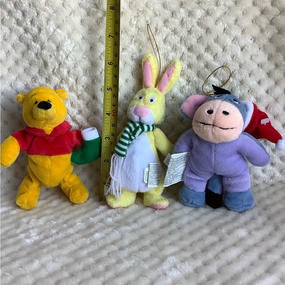 Disney Winnie the Pooh Plush Ornament Toy Set Pooh Rabbit Eeyore - Picture 2 of 11